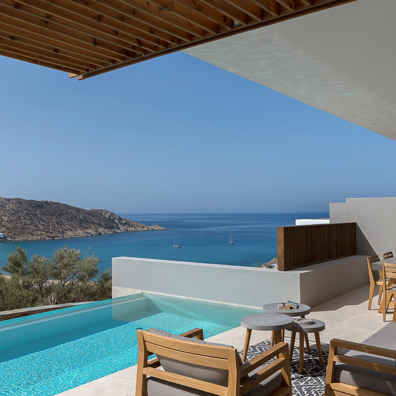 hideout suites hotel mylopotas ios island greece