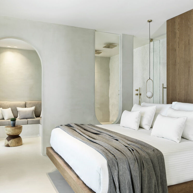 mykonos earth suites hotel megali ammos beach greece omniview