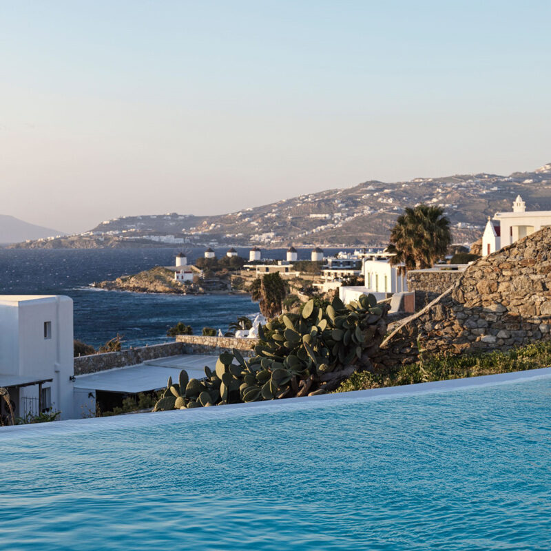 mykonos earth suites hotel megali ammos beach greece omniview