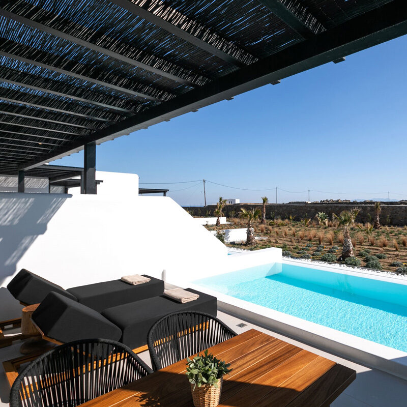 agrari black villas mykonos greece