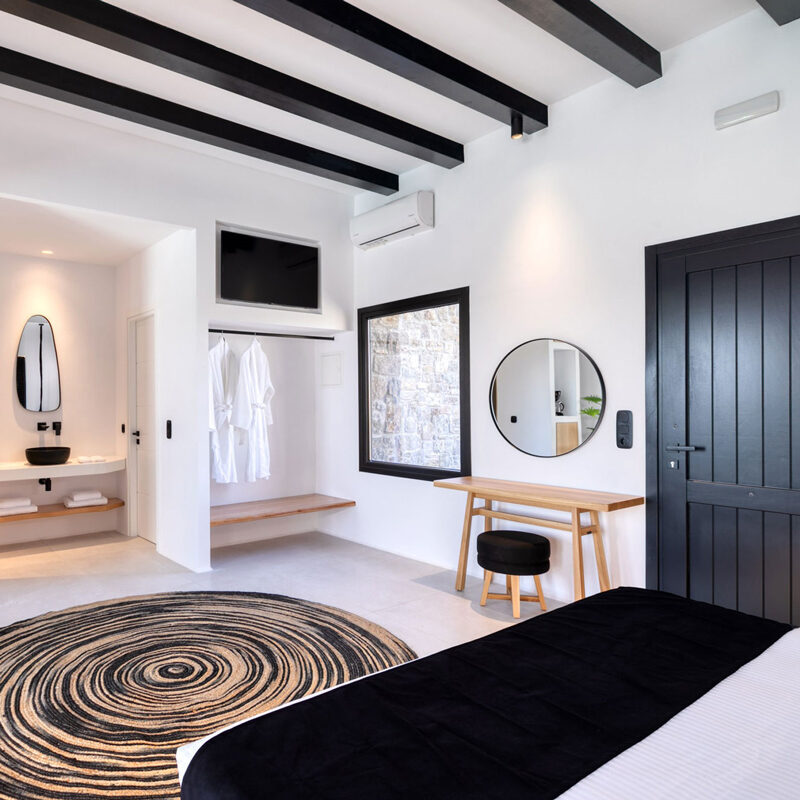 agrari black villas mykonos greece